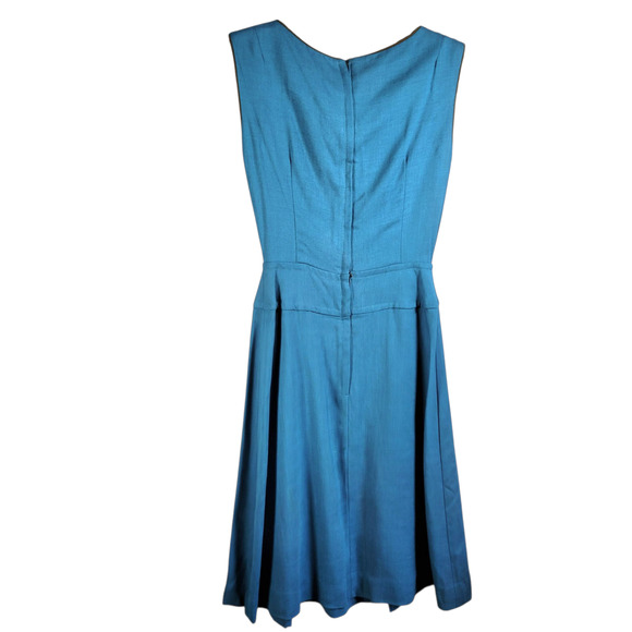 Vintage 1960s Sue Brett Dress XS Teal Mod A-Line Fit & Flare USA Made - Picture 3 of 12